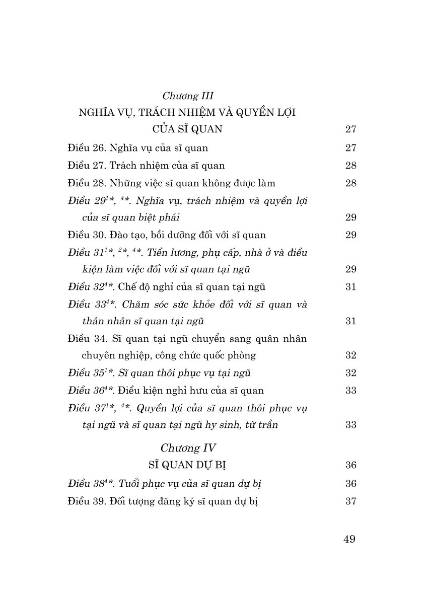 Luật Sĩ quan quân đội nhân dân Việt Nam năm 1999 (sửa  đổi, bổ sung năm 2008, 2014, 2019, 2024, 2025)