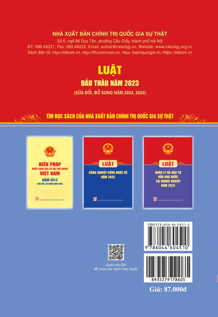 Luật Đấu thầu năm 2023 (sửa đổi, bổ sung năm 2024, 2025)