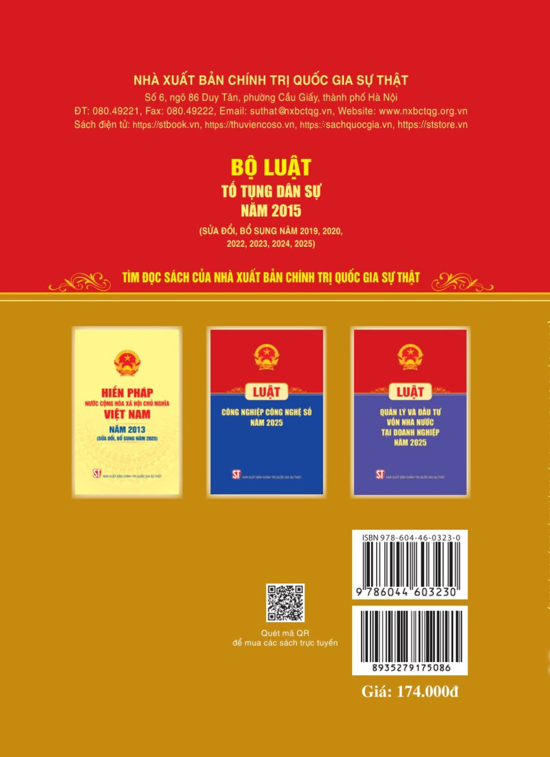 Bộ luật Tố tụng dân sự năm 2015 (Sửa đổi, bổ sung năm 2019, 2020, 2022, 2023, 2024, 2025)