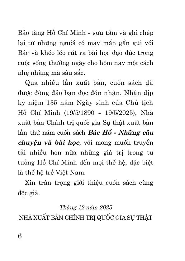 Bác Hồ - Những câu chuyện và bài học (Xuất bản lần thứ năm)