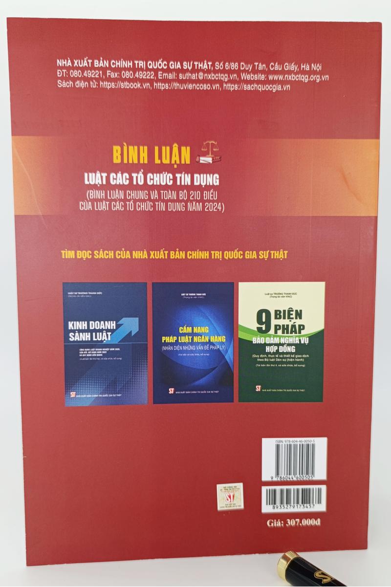 Bình luận Luật Các tổ chức tín dụng (Bình luận chung và toàn bộ 210 điều của Luật Các tổ chức tín dụng năm 2024)